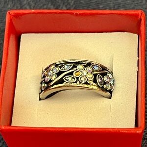 Elegant silver women’s multicolored stone ring by Lia Sophia